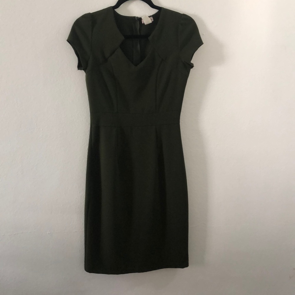 Olive green pencil dress